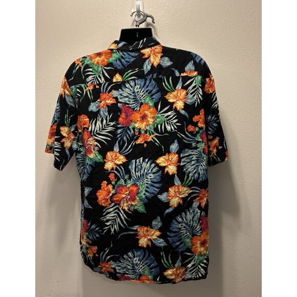 Jogal Hawaiian Shirt Mens XXL Black Colorful Tropical Funky Palm Floral Beach‎ - Picture 2 of 3